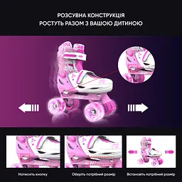 Роликові ковзани Neon Combo розмір 34-37 рожеві (NT10P4) - мініатюра 9