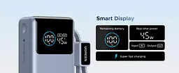 Павербанк з вбудованим кабелем Ugreen PB834 10000 мАг 55W з шкидкою зарядкою та цифровим LED дисплеєм - мініатюра 13