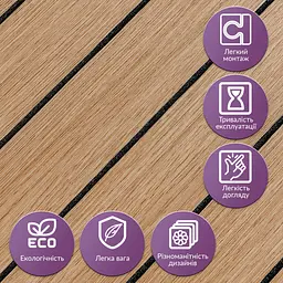 Покриття вінілове самоклеюче 3D рейки Sticker Wall 600х600х2 8мм Теплий бурштин SW-00002205 - мініатюра 5