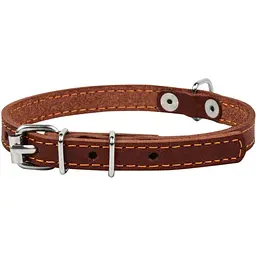 Нашийник одинарний Collar, шкіра, 24-32х1,2 см, коричневий