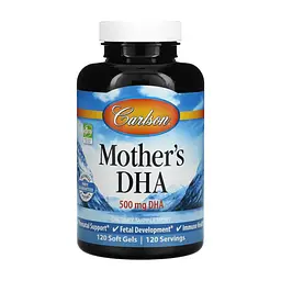 Жирные кислоты Carlson DHA для беременных и кормящих матерей, 500 мг, Mother's DHA, (CAR-01561)