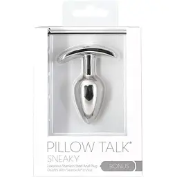 Анальна пробка Pillow Talk Sneaky Luxurious Stainless Steel Anal Plug із кристалом Swarovski - мініатюра 4