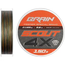 Шнур Brain Scout 4X 150m (camo) 0.163mm 9.8kg