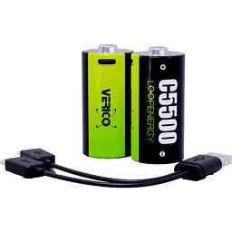 Акумулятор Verico C/R14 USB Type-C 3700mAh 1.5V Li-ion * 2 (LoopEnergy) (1BTOV-A4N0A2-NN) - мініатюра 2