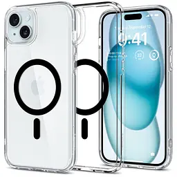 Оригінальний прозорий чохол Spigen Ultra Hybrid MagSafe (MagFit) для Iphone 14 Plus/15 Plus (6.7") Graphite ACS06661