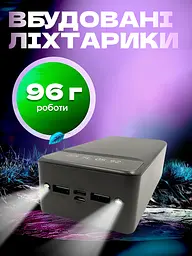 Power Bank 40000 мА-год 5V2A з LED дисплеєм, що відображає рівень заряду і ліхтариком, для швидкої зарядки смартфонів, Чорний - мініатюра 3