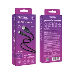 Кабель для заряджання та обміну даними USB Ridea RC-AI21 AirSiliconePro 12W 5V/2.4A USB-Lightning 1 м Чорний - мініатюра 2