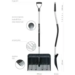 Лопата для прибирання снігу Prosperplast Alpin Alutube ergo eco 49х145 см - мініатюра 3