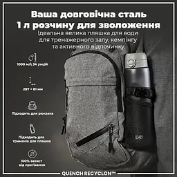Пляшка для води ION8 1000 мл (ЕКО пляшка) BPA Free Grey (I8RF1000GRY) - мініатюра 6