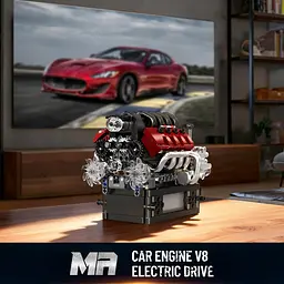 Конструктор двигун Mould King Gran Turismo S Maseratti V8 Engine  моторизований дитячий мотор 787 деталей - мініатюра 4