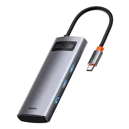USB-Хаб Baseus USB-C Metal Gleam Series 5in1 Gray (CAHUB-CX0G) - мініатюра 1