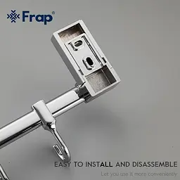 Вішалка Frap F1815-4 на 4 рухомих гачка 284 мм з 2-ма накладками, білий/хром, Хром - мініатюра 5