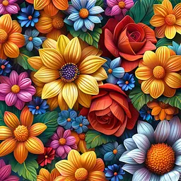 Алмазна мозаїка Brushme Квіткова колекція неповна викладка 25х25 см - мініатюра 2