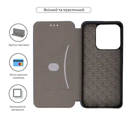 Чехол-книжка для ZTE Blade A75 4G, G-Case, синий, кожаный чехол-книга из экокожи (PU) и TPU, с магнитом, с подставкой и вместительным кардхолдером, противоударный, защита всего корпуса, ArmorStandart (ARM78998) - мініатюра 3