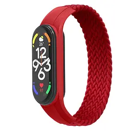 Ремінець для Xiaomi Mi Band 7/6/5/4, Braided Solo Loop, червоний, розмір M, плетений нейлоновий браслет, еластичний змінний ремінець для фітнес-трекера з надійним кріпленням, ArmorStandart (ARM58768)