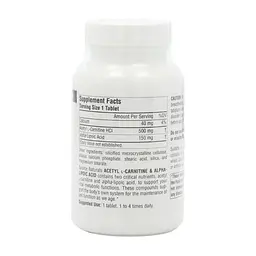 Амінокислота Source Naturals Ацетил-L-Карнітін та Альфа-Ліпоєва Кислота 650мг, 60 табл (SN1799) - мініатюра 2