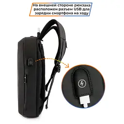 Рюкзак антизлодій Mark Ryden 6832 15.6" USB 20 л чорний (16245) - мініатюра 5