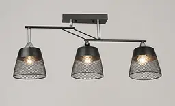Люстра стельова Valeso K2324/3 на 3 плафони E27 Чорний+Хром Метал
