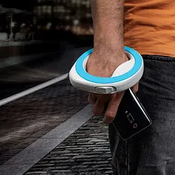 Повідець-рулетка для собак Waudog R-leash, світловідбиваючий, XS-M, до 40 кг, 2,9 м, блакитний - мініатюра 2