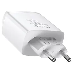 Зарядний пристрій адаптер живлення на 3 порти Baseus Cube GaN5 2U+C 30 W білий - мініатюра 5