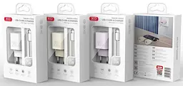 Сітчастий зарядний пристрій XO L147 double USB-A/USB-C 20W 3A with Lightning-Type-C cable Білий - мініатюра 2