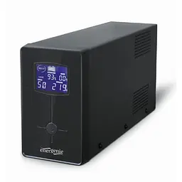 ДБЖ EnerGenie EG-UPS-034, LCD дисплей, USB порт, 1500 VA, чорний колір - мініатюра 1