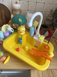 Дитяча ігрова мийка з водою Кухонний ігровий набір з краном та циркуляцією води Розвивальна іграшка для дітей - мініатюра 10