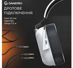 Ігрові навушники GamePro HS-1350-W Genesis Hunter White - мініатюра 9