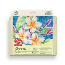 Набір олівців акварельних 99IDEAS "Aqua Expert" 24 кольори, Rich Set, металева коробка, 99AE-24RICH