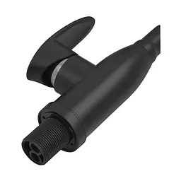 Змішувач для кухні Plamix Cezar-011-B Set Matte Black Refl.Black з силіконовим виливом, з підведенням PM0719, Чорний матовий - мініатюра 3