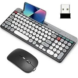 Клавіатура з мишкою бездротова + BT ZYG 806 / Комплект 2 в 1 клавіатура + мишка / Bluetooth клавіатура з підставкою для телефону