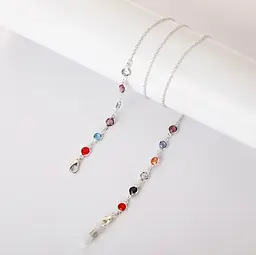 Ланцюжок для окулярів Stones silver 9867 70 см сріблястий