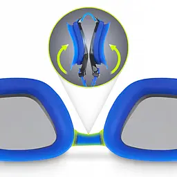Окуляри для плавання TSUNAMI Anti-Fog 3 в 1 чохол, беруші та затискач для носа Blue (P-5905973401784) - мініатюра 2