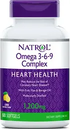 Омега 3-6-9 комплекс Natrol Omega 3-6-9 Cmplx 55% 60 гел капс лимон