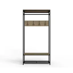 Вішалка модульна підлогова Ferrum-decor Треліс 15 180x90x38 чорний ДСП Дуб Сонома 16мм (FRD-104364)