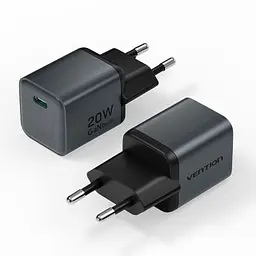 Зарядний пристрій Vention USB-C PD20W GaN gray (FEVH0-EU)