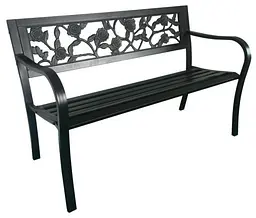 Лавка для саду Chomik GARDEN LINE ROSE сталева з декоративною спинкою - мініатюра 2