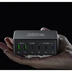Зарядний пристрій універсальний Voltronic fast charger USB QC3.0/PD/PPS 140W - мініатюра 4
