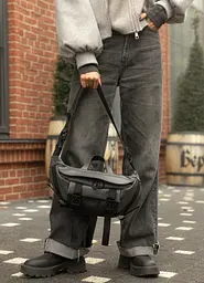 Велика жіноча поясна сумка бананка Sambag DynamicDart графітова 38 × 21 × 7 см (80411009) - мініатюра 8