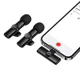 Бездротова мікрофонна система Borofone BFK16A Winner dual-mic (Lightning) Чорний - мініатюра 3