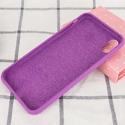 Чохол Silk Full Protective (AA) NO LOGO для Apple iPhone X / XS (5.8") Фіолетовий / Grape - мініатюра 3