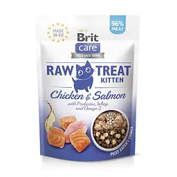 Ласощі для кошенят Brit Care Raw Treat Kitten Freeze-dried з куркою і лососем 40 г (112187/569533)