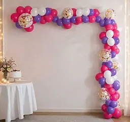 Набір для гірлянди з повітряних куль (Balloon Garland Kit) — рожево-фіолетова арка з конфеті декор для фотозони дня народження - мініатюра 3