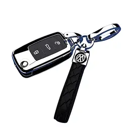 Чохол ключа Volkswagen сріблястий+чорний ремінець (3 кнопки)