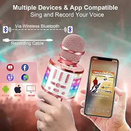 Дитячий Bluetooth караоке-мікрофон із LED-підсвіткою - мініатюра 4