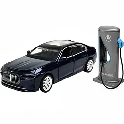 Колекційна металева модель автомобіля Автопром BMW i7 із зарядною станцією, інерцією, світлом та звуком 1:32