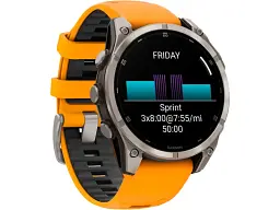 Спортивний годинник Garmin Fenix 8 47mm AMOLED Sapphire Titanium w. Spark Orange/Graphite Silicone Band (010-02904-10/11) - мініатюра 6