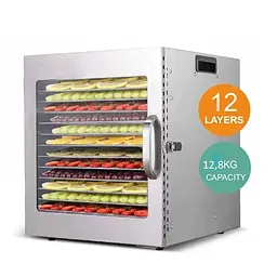 Дегідратор сушарка Food Dehydrator LT-12 для овочів фруктів м'яса грибів 12 лотків 1000Вт - мініатюра 3