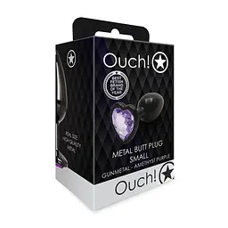 Металева пробка Ouch чорна з аметистом