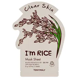 Маска тканинна для обличчя Tony Moly I'm Rice Mask Sheet Brightening Рис 21 мл